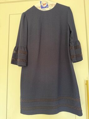 Banana Republic Navy Shift Dress with Lace Panel Accents